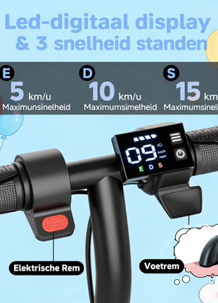 Stay-on LP-65 Zwart elektrische kinderstep