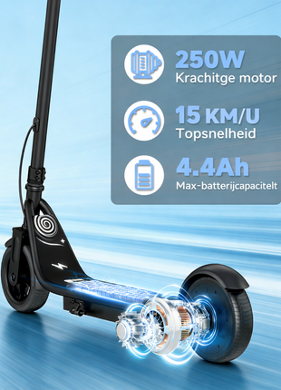 Stay-on LP-65 Zwart elektrische kinderstep