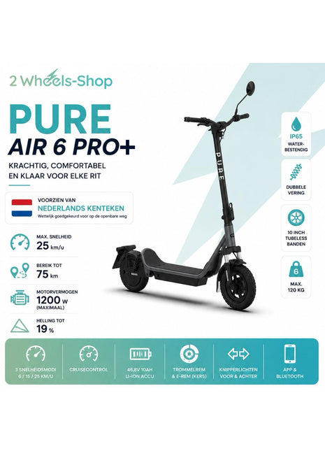 Pure Air6 Pro Elektrische Step met Kenteken