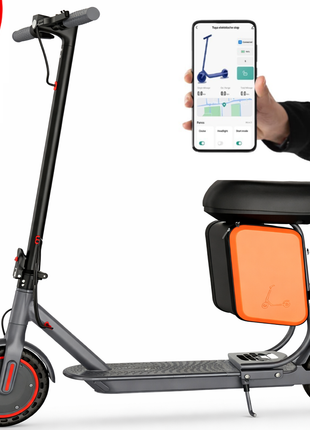 Stay-on Ladped Elektrische Step met Zadel